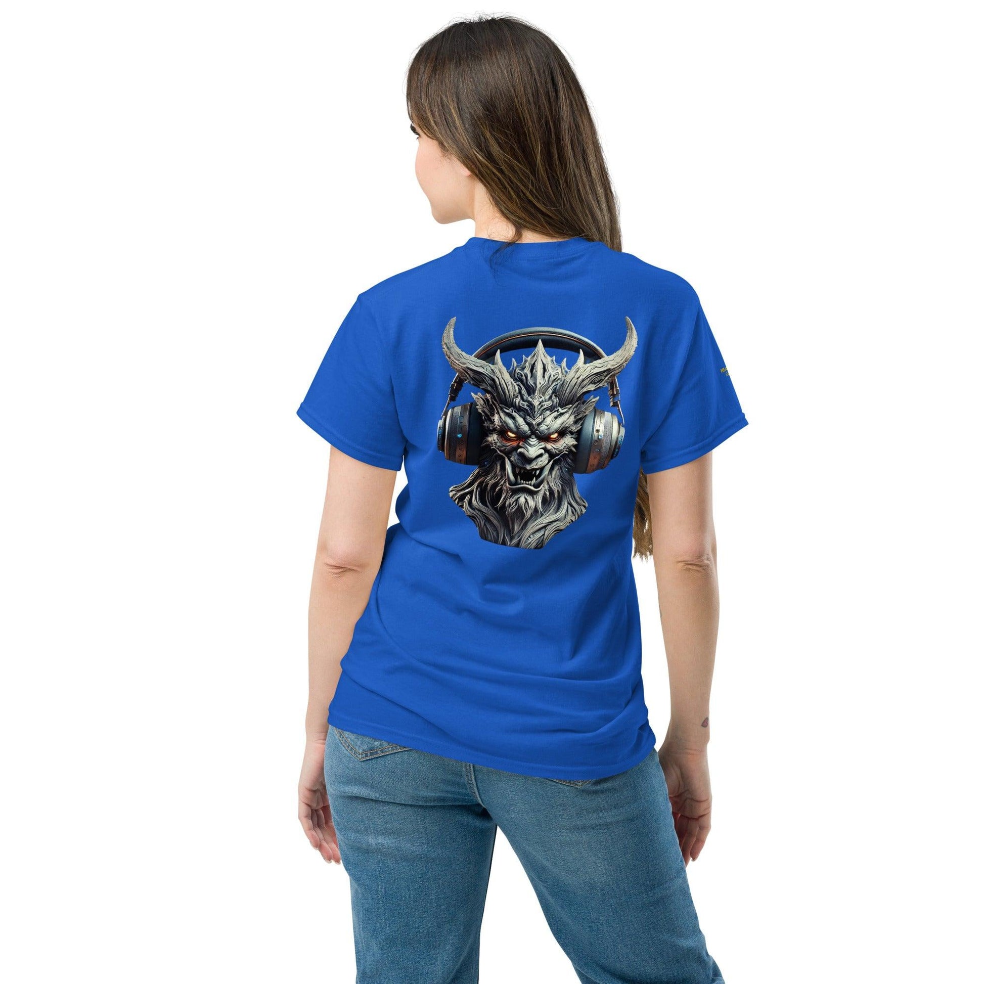 demon headphone embroidered t-shirt
