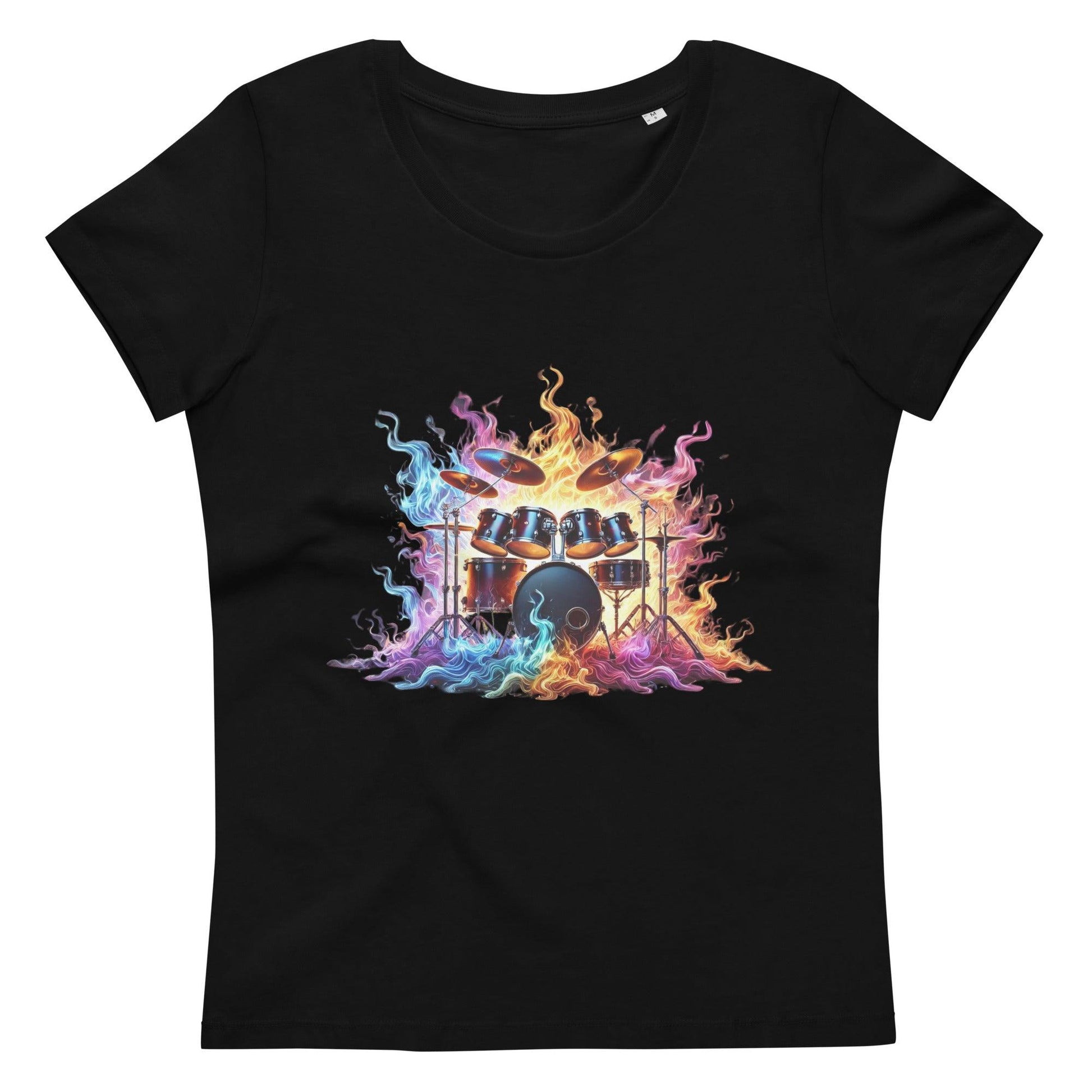 drum flame fitted t-shirt