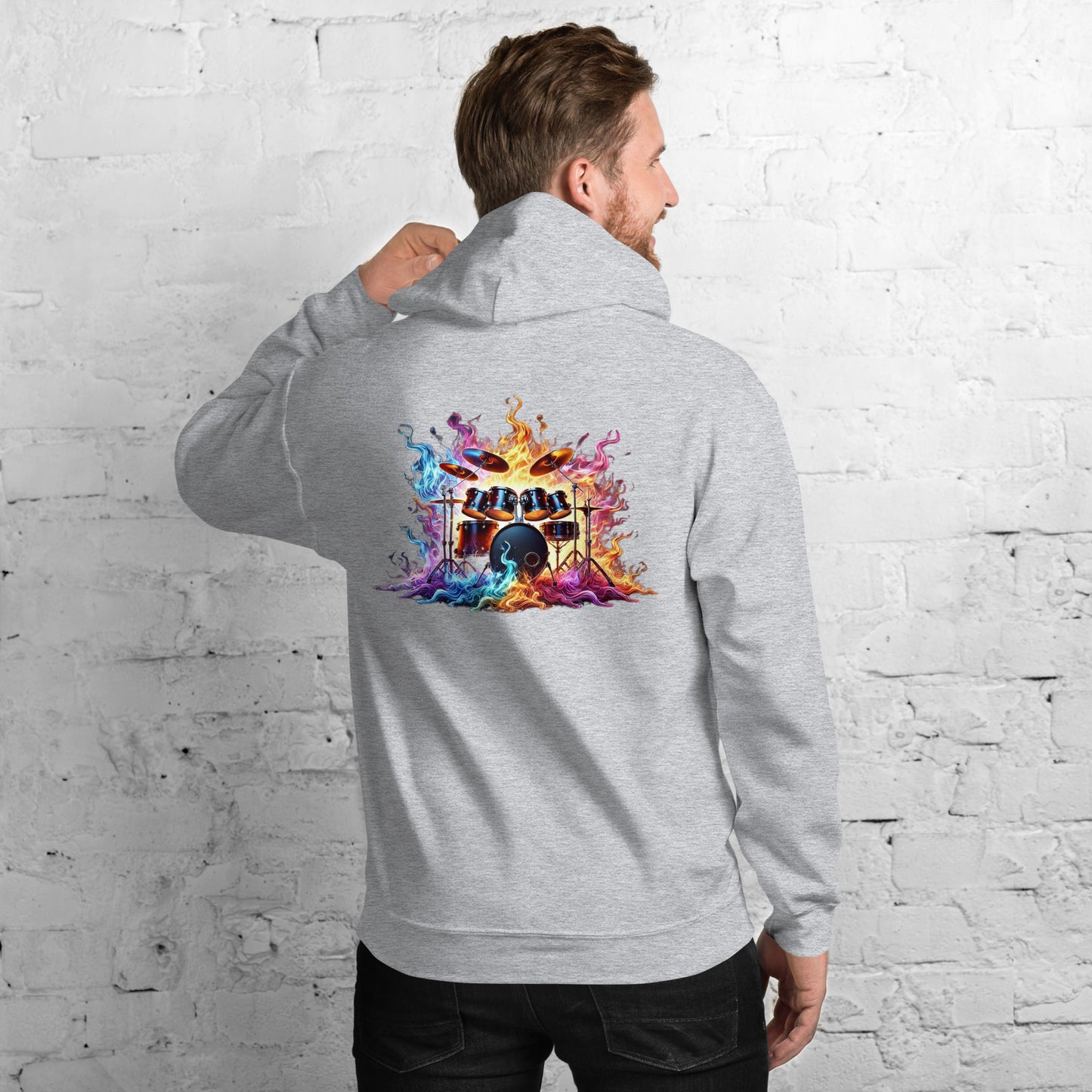 #1 Drums Embroidered logo- Flame Collection - Unisex Hoodie