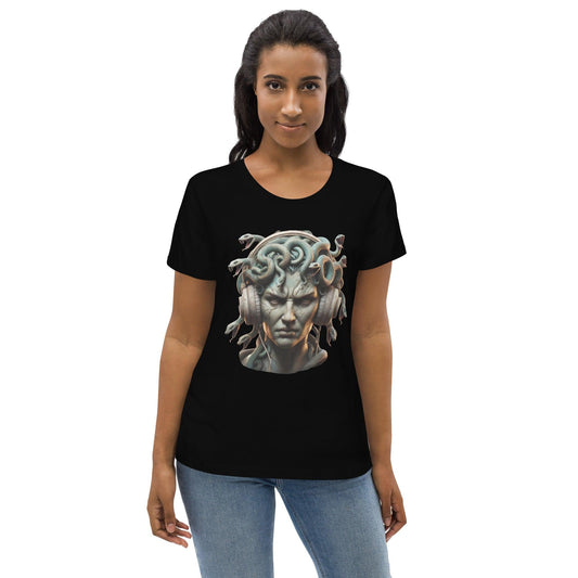 medusa headphone womens fitted t-shirt