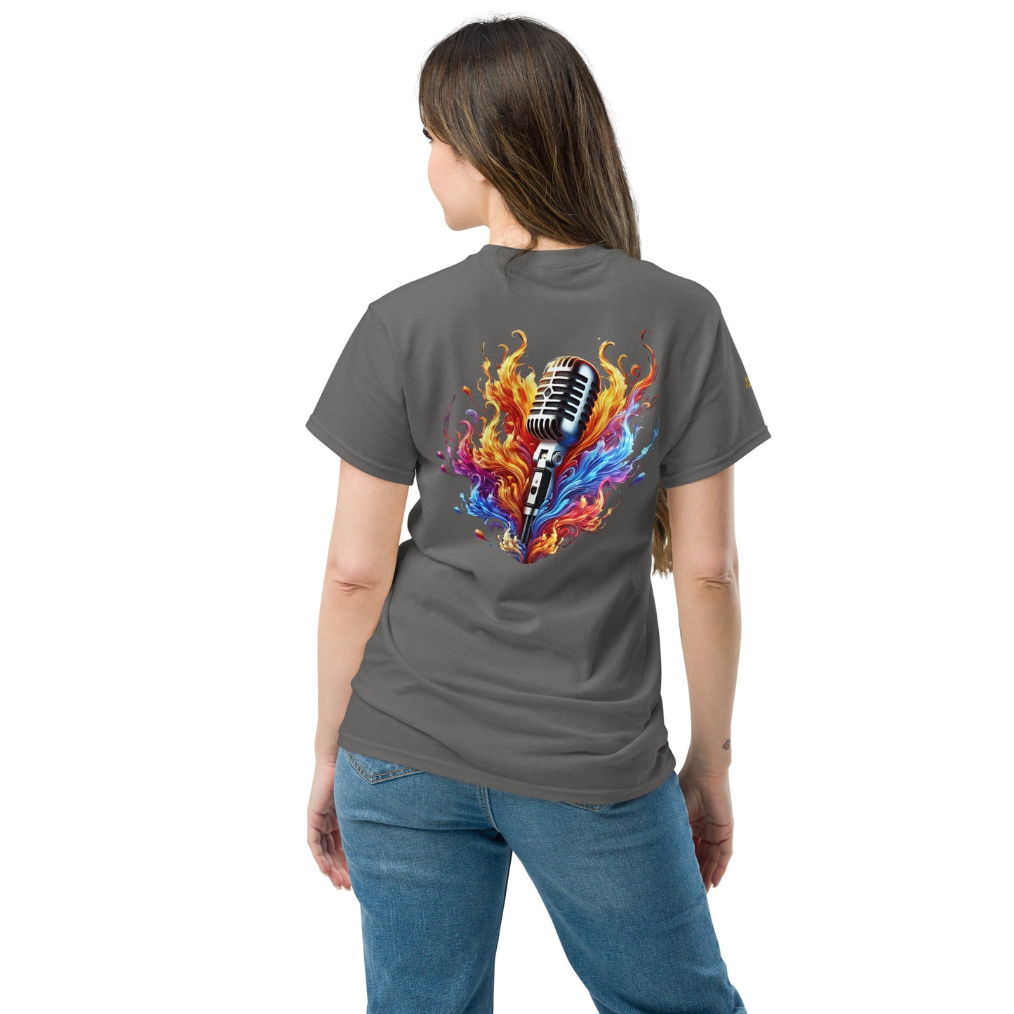 #4 Mic Embroidered logo - Flame Collection - Unisex Tee