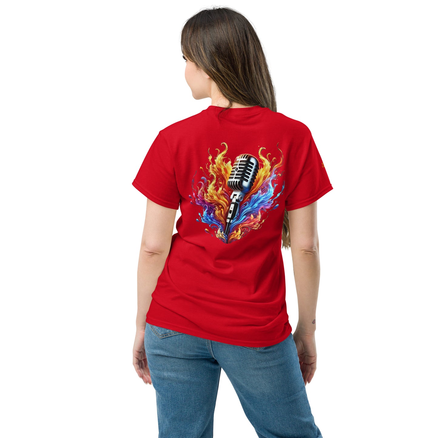 #4 Mic Embroidered logo - Flame Collection - Unisex Tee