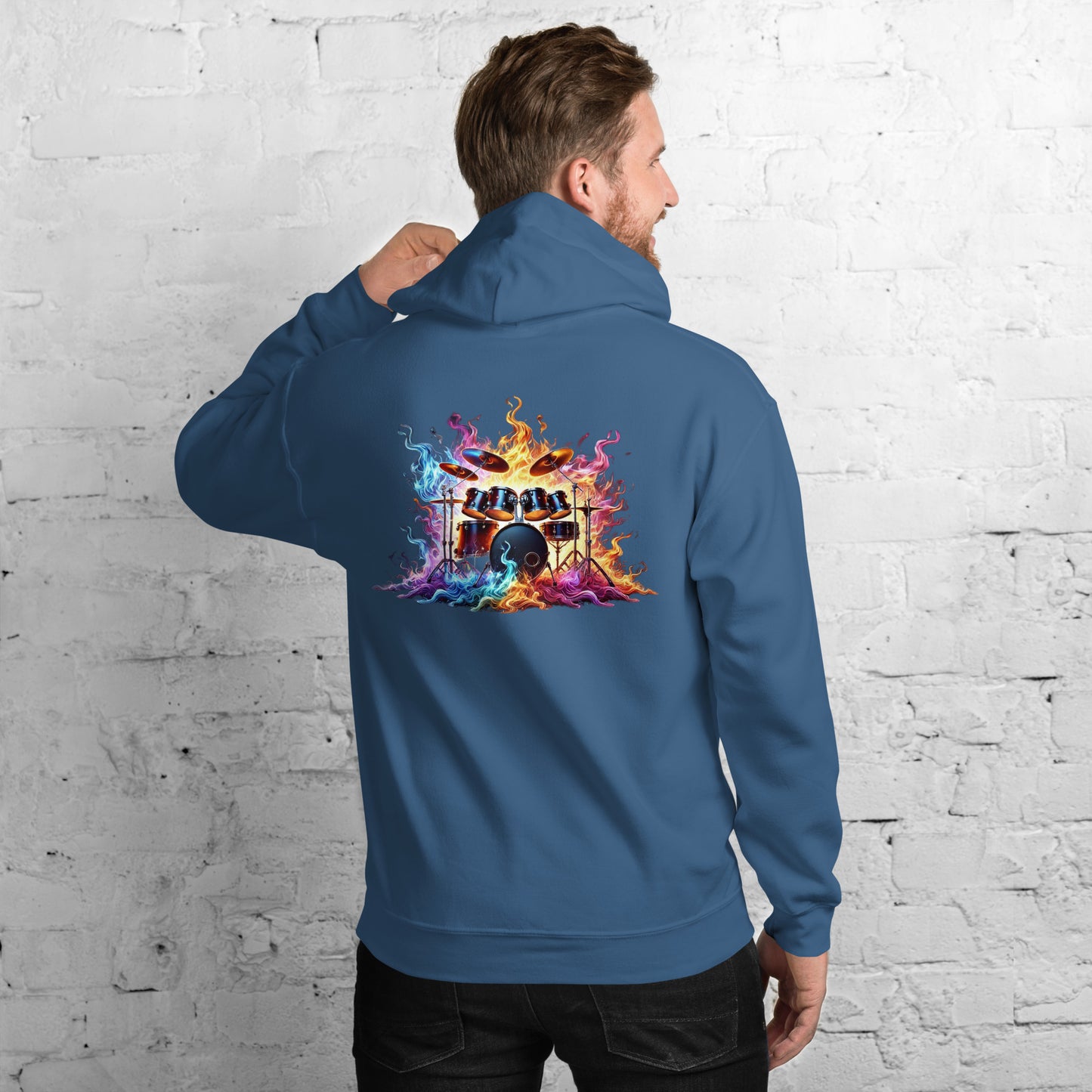#1 Drums Embroidered logo- Flame Collection - Unisex Hoodie