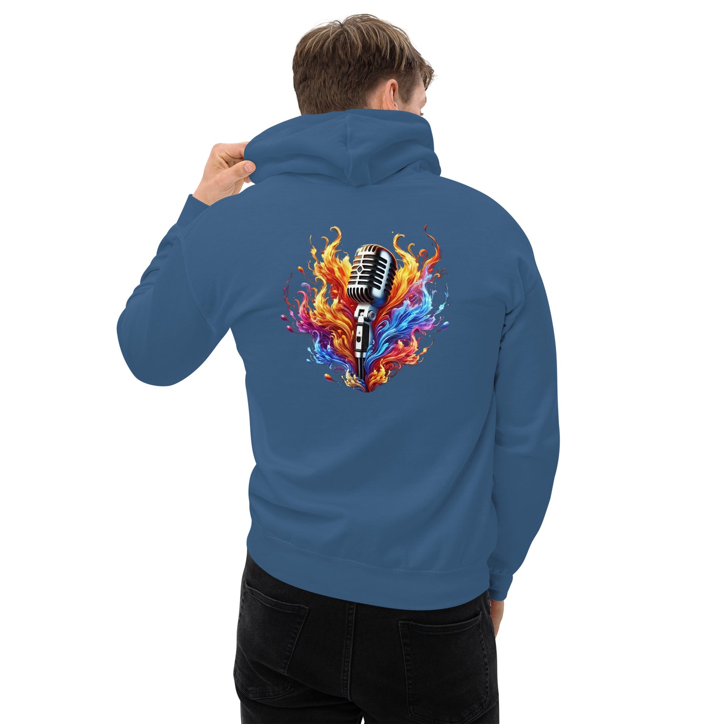 #4 Mic Embroidered logo- Flame Collection - Unisex Hoodie