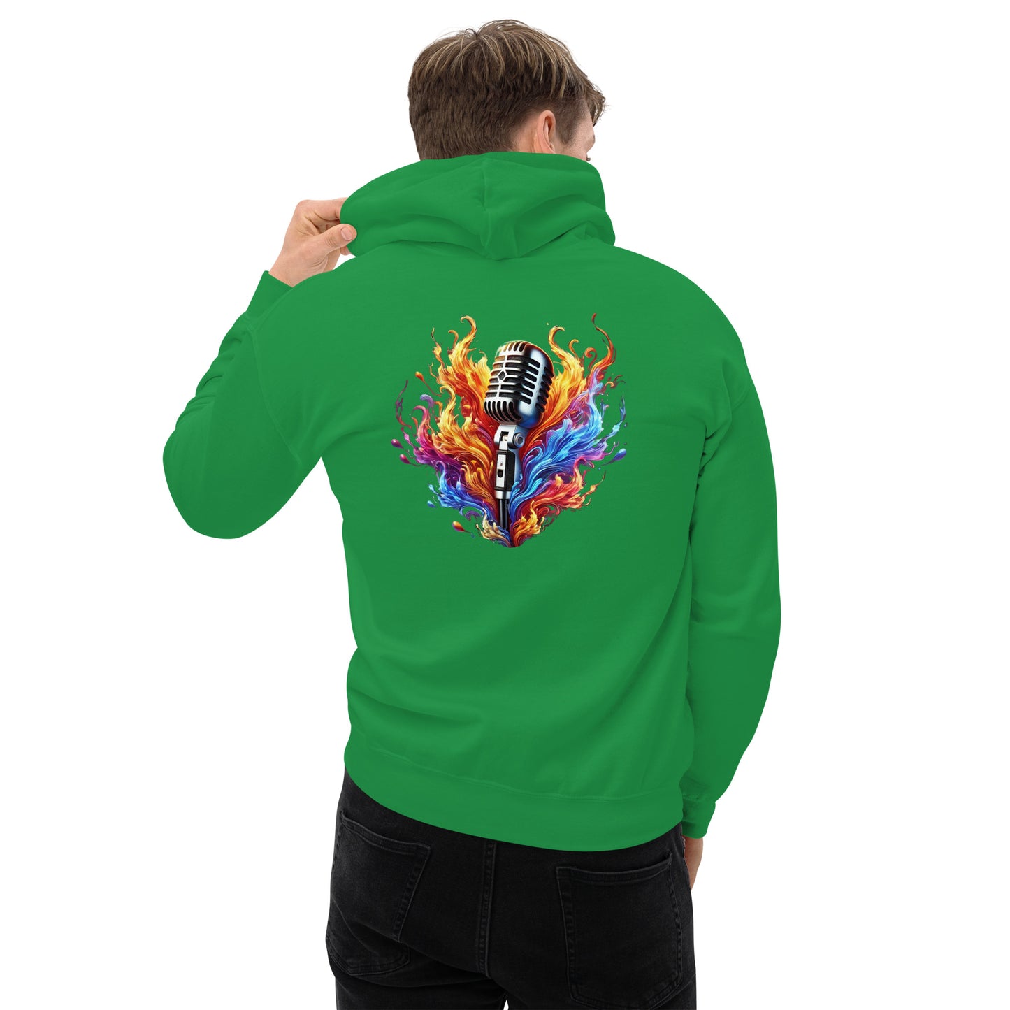 #4 Mic Embroidered logo- Flame Collection - Unisex Hoodie