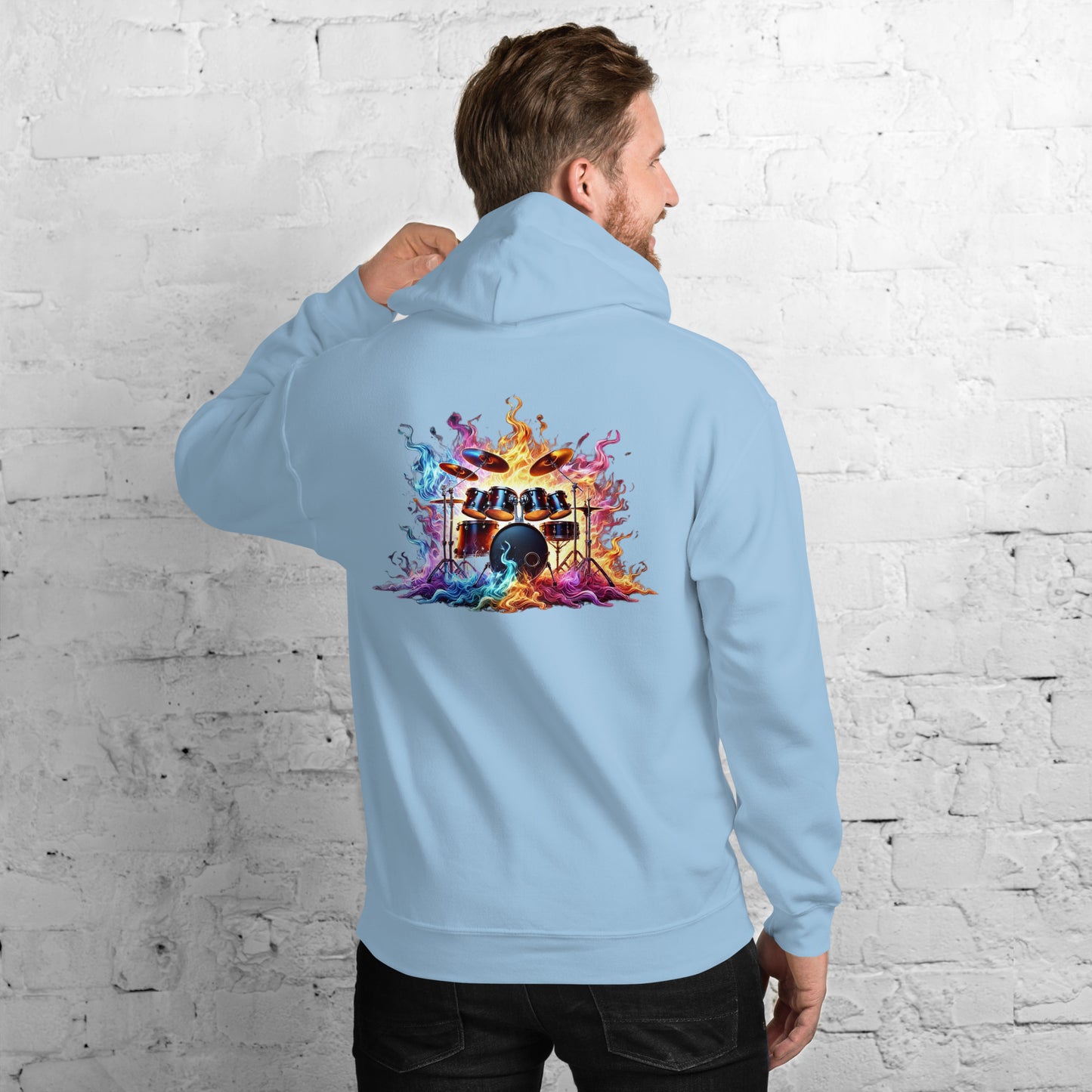 #1 Drums Embroidered logo- Flame Collection - Unisex Hoodie