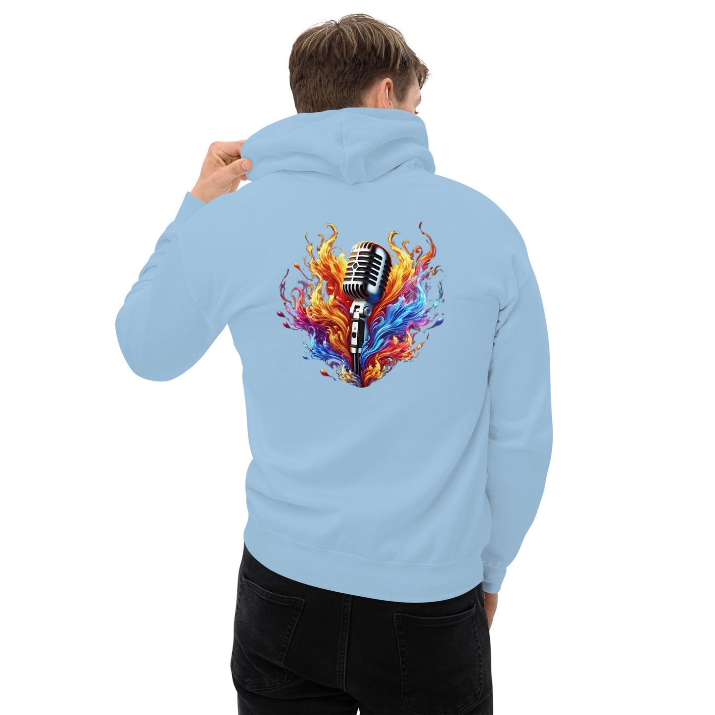 #4 Mic Embroidered logo- Flame Collection - Unisex Hoodie