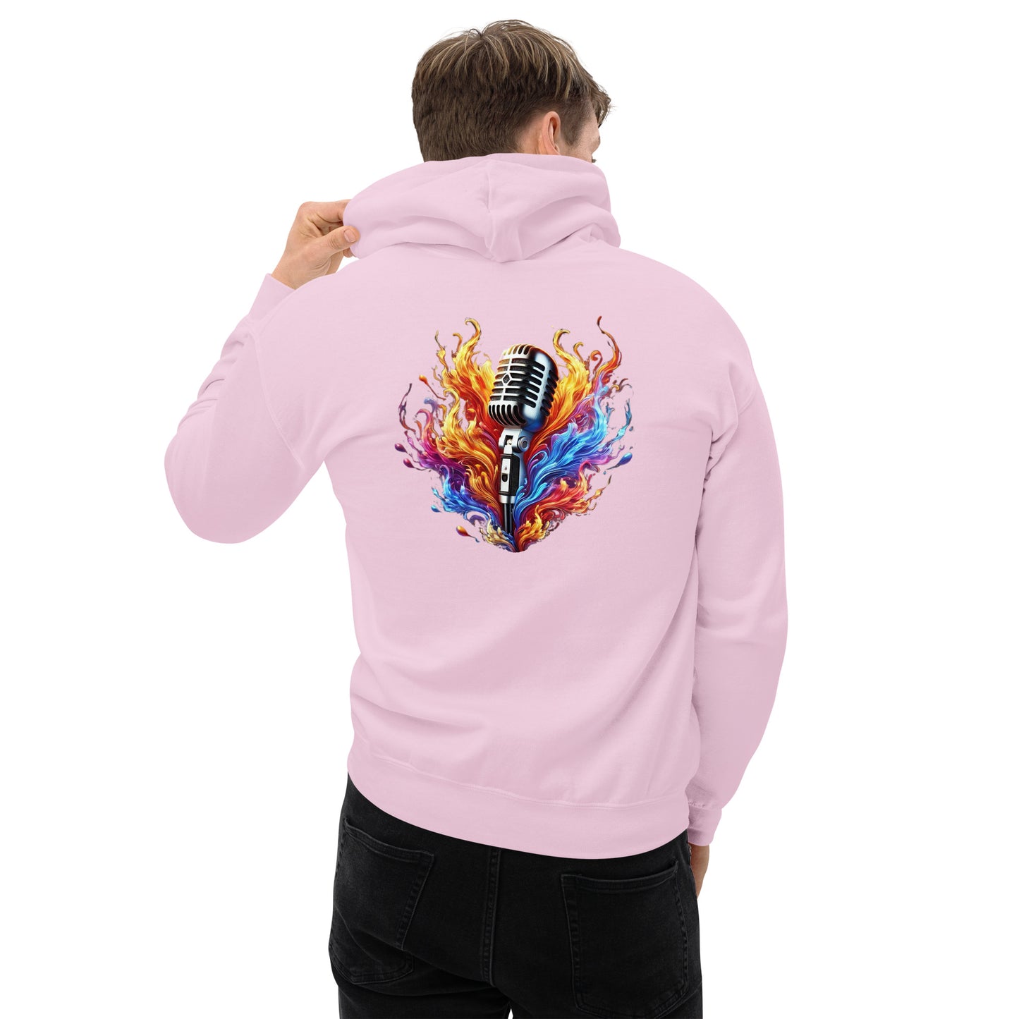 #4 Mic Embroidered logo- Flame Collection - Unisex Hoodie
