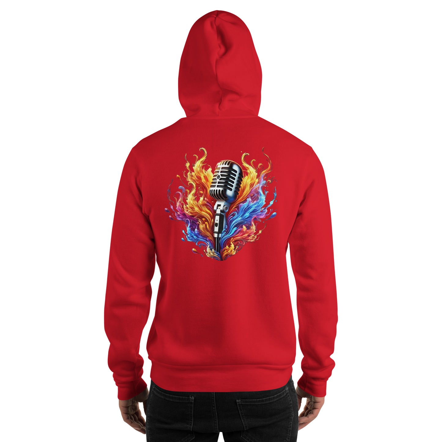 #4 Mic Embroidered logo- Flame Collection - Unisex Hoodie