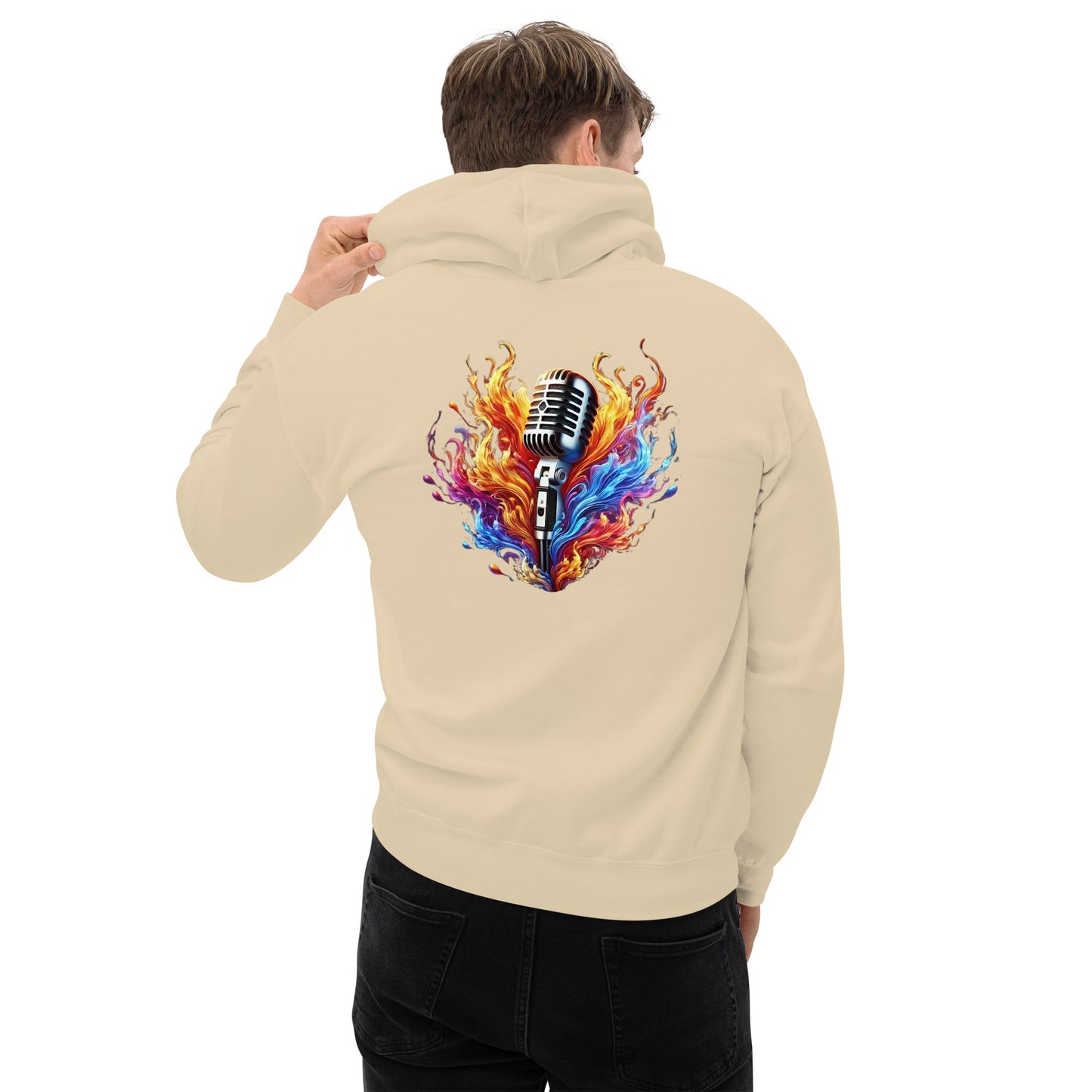 #4 Mic Embroidered logo- Flame Collection - Unisex Hoodie