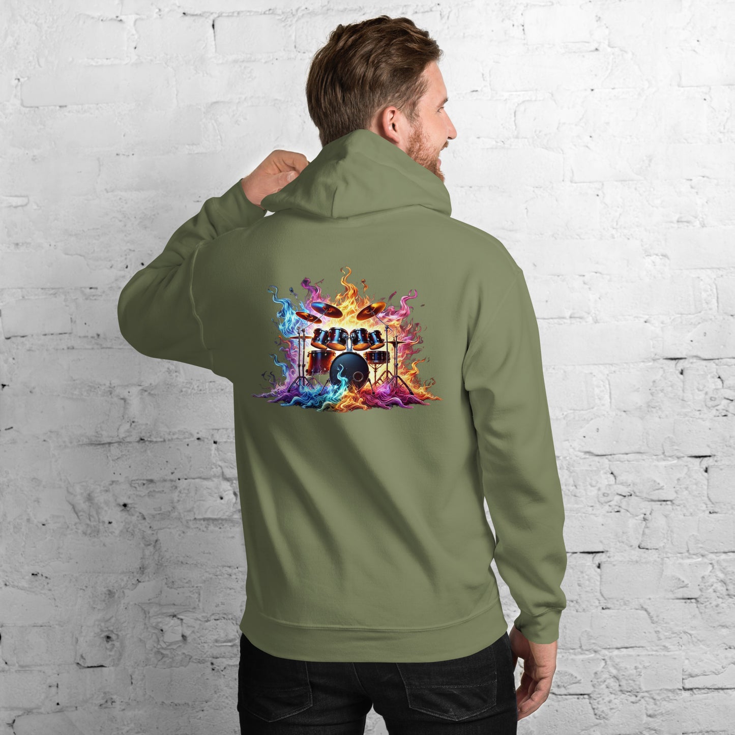 #1 Drums Embroidered logo- Flame Collection - Unisex Hoodie