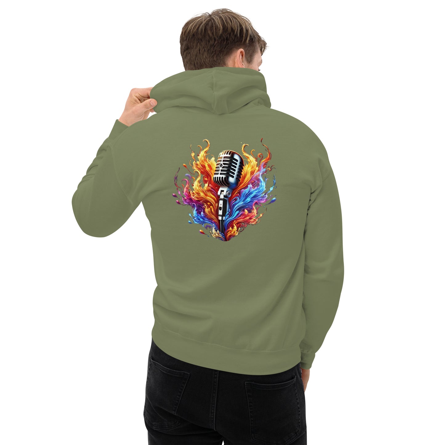 #4 Mic Embroidered logo- Flame Collection - Unisex Hoodie