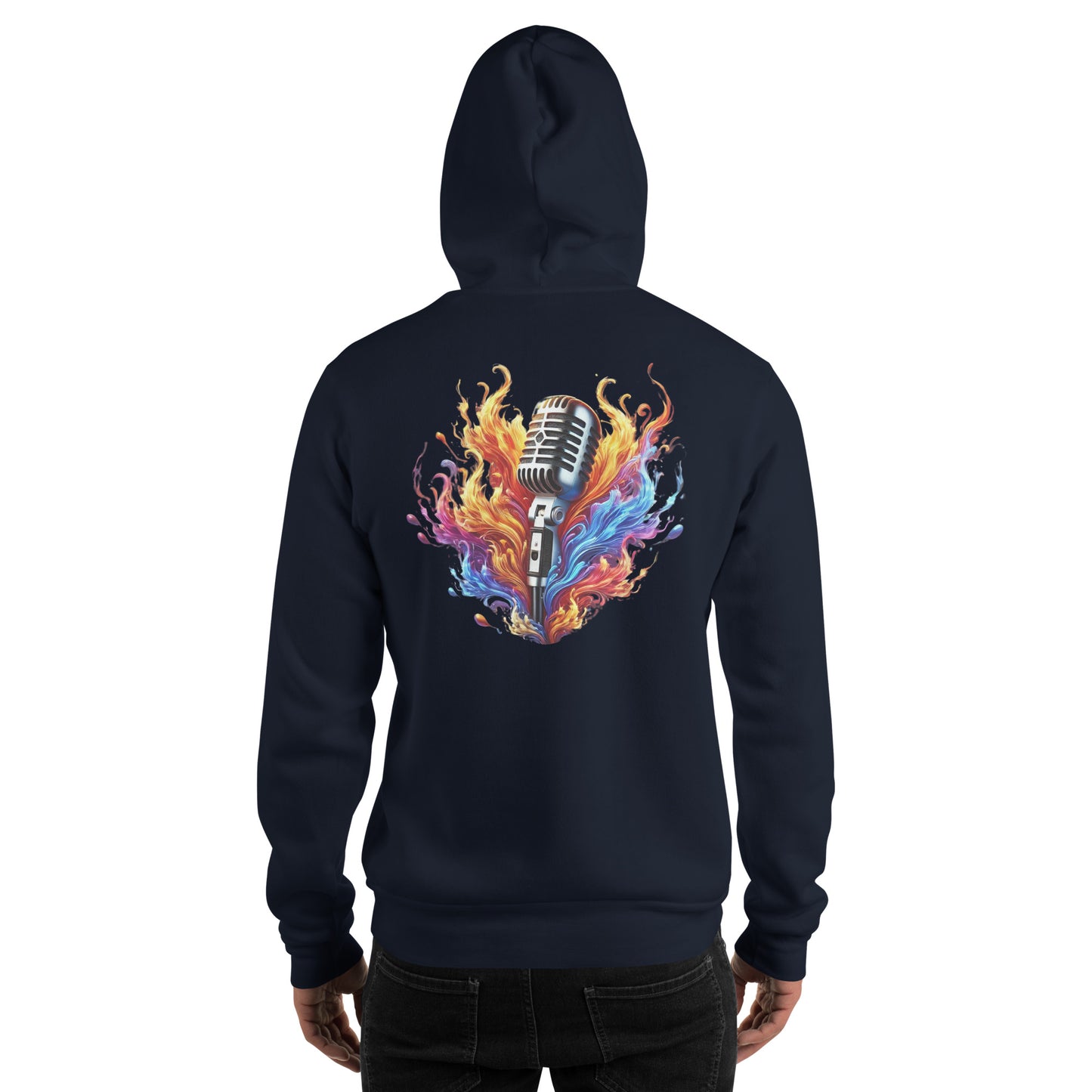 #4 Mic Embroidered logo- Flame Collection - Unisex Hoodie