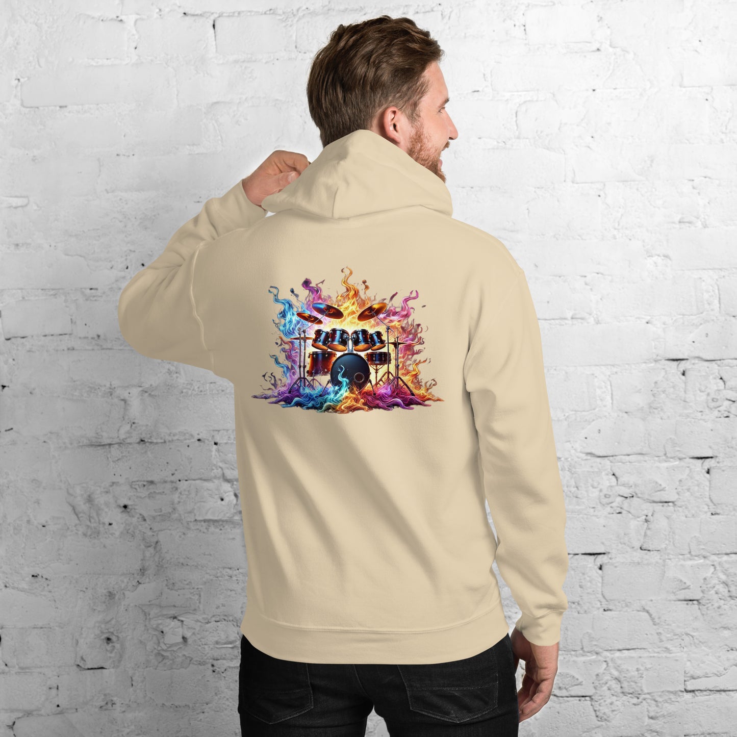 #1 Drums Embroidered logo- Flame Collection - Unisex Hoodie