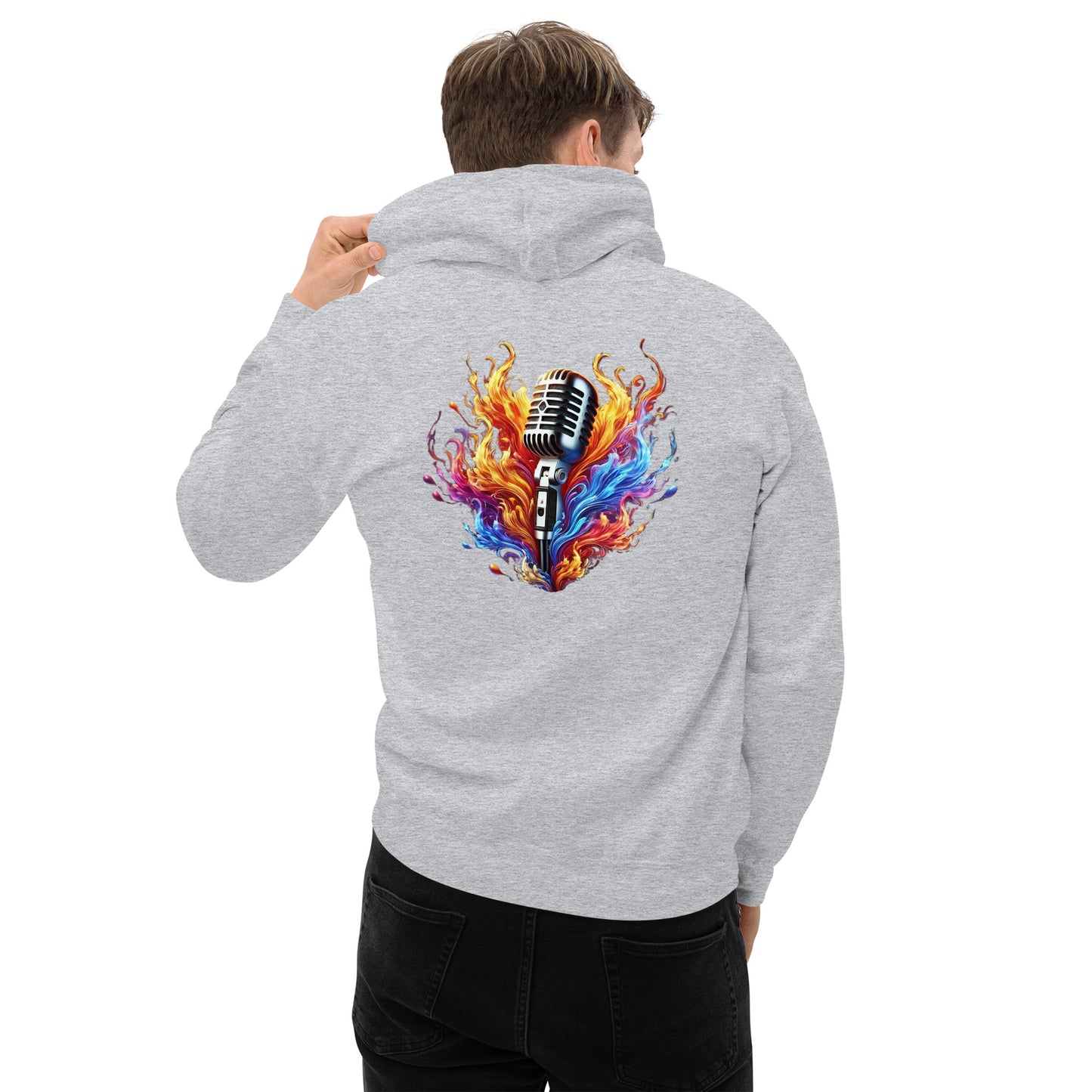 #4 Mic Embroidered logo- Flame Collection - Unisex Hoodie