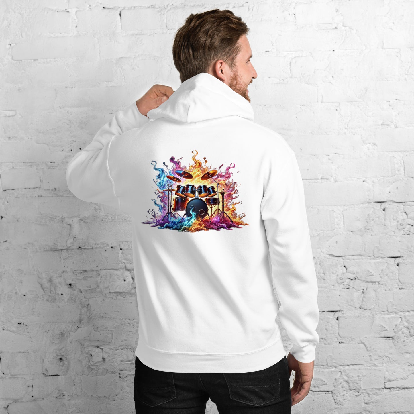 #1 Drums Embroidered logo- Flame Collection - Unisex Hoodie