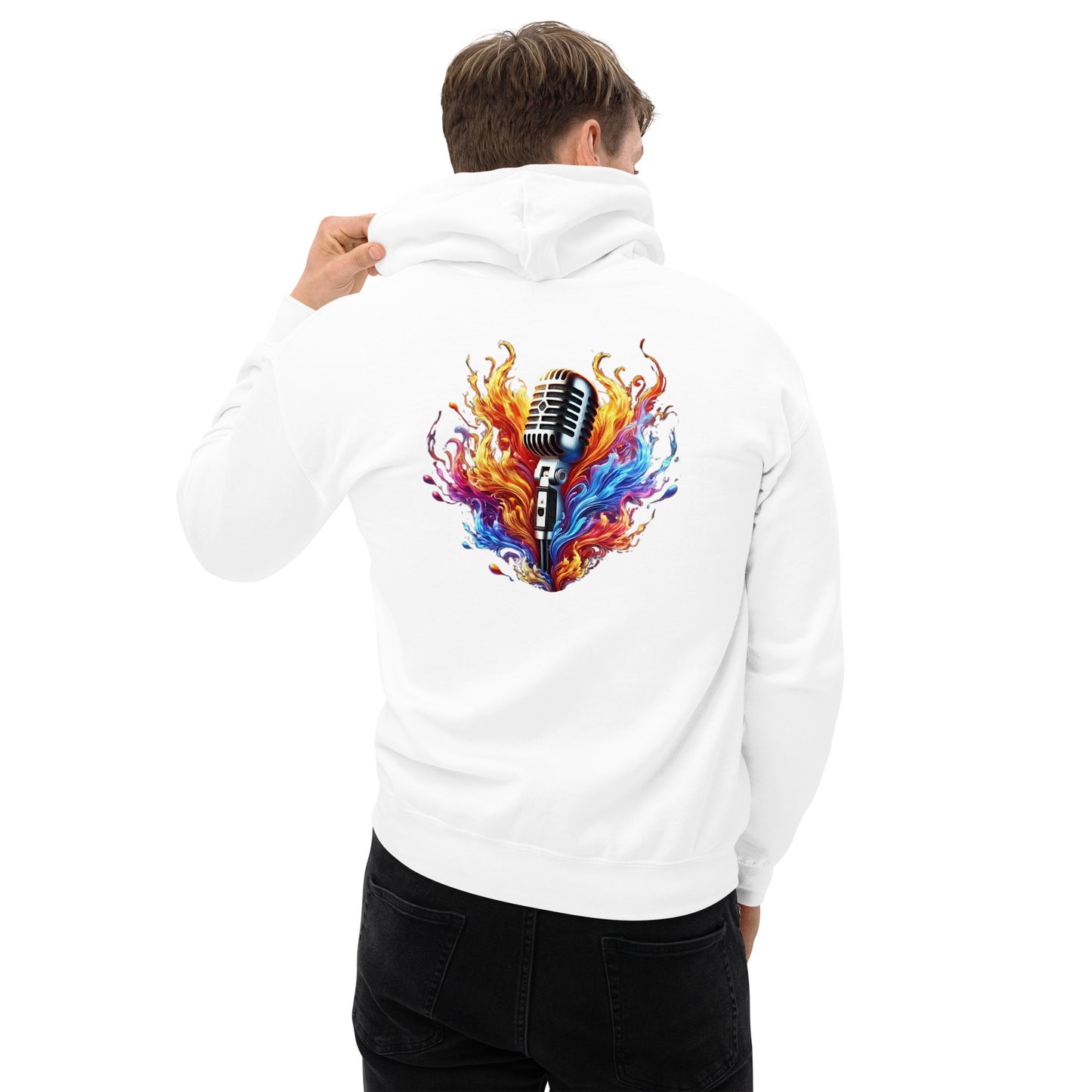 #4 Mic Embroidered logo- Flame Collection - Unisex Hoodie