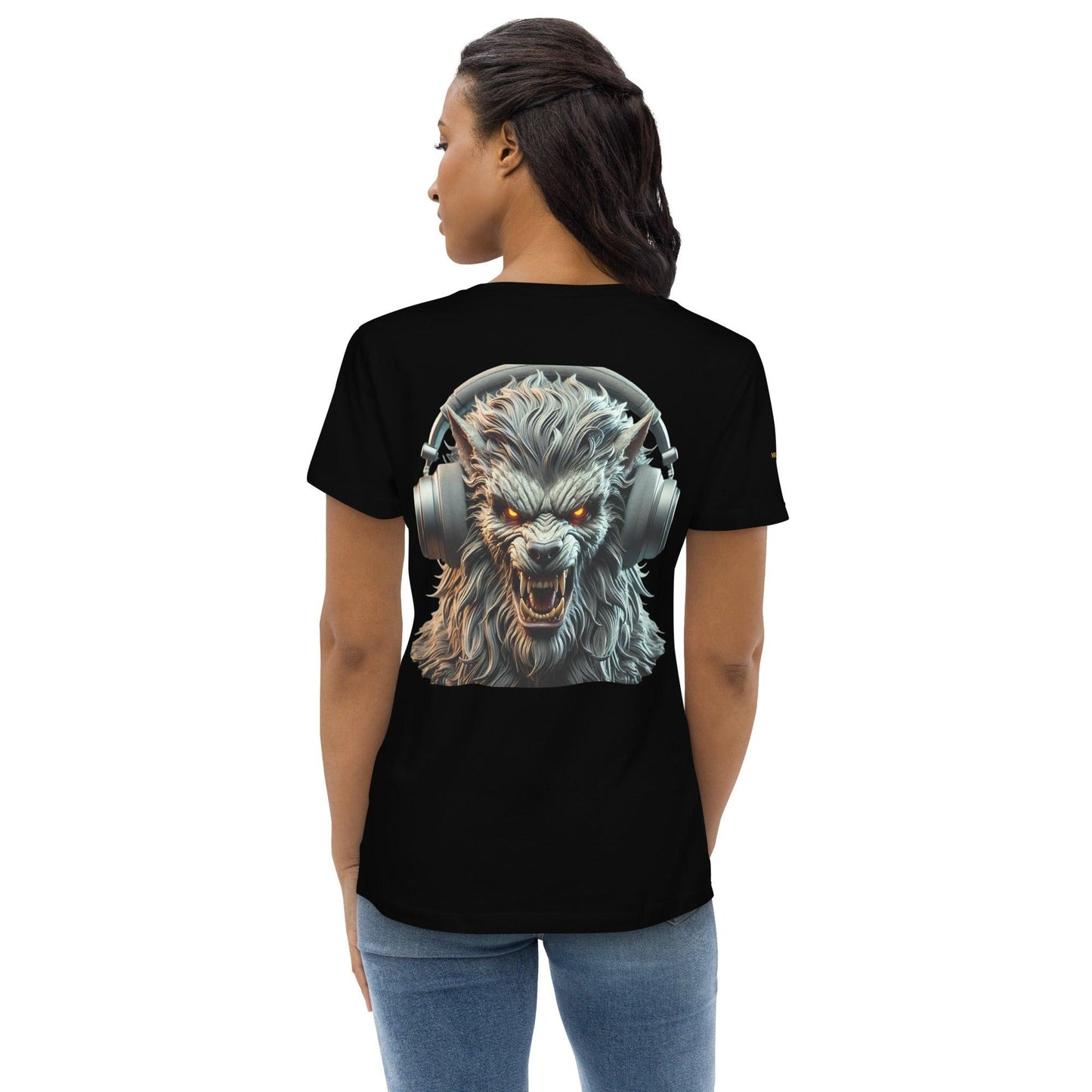 #4 Werewolf Embroidered logo - Headphone Collection - Women's fitted eco tee