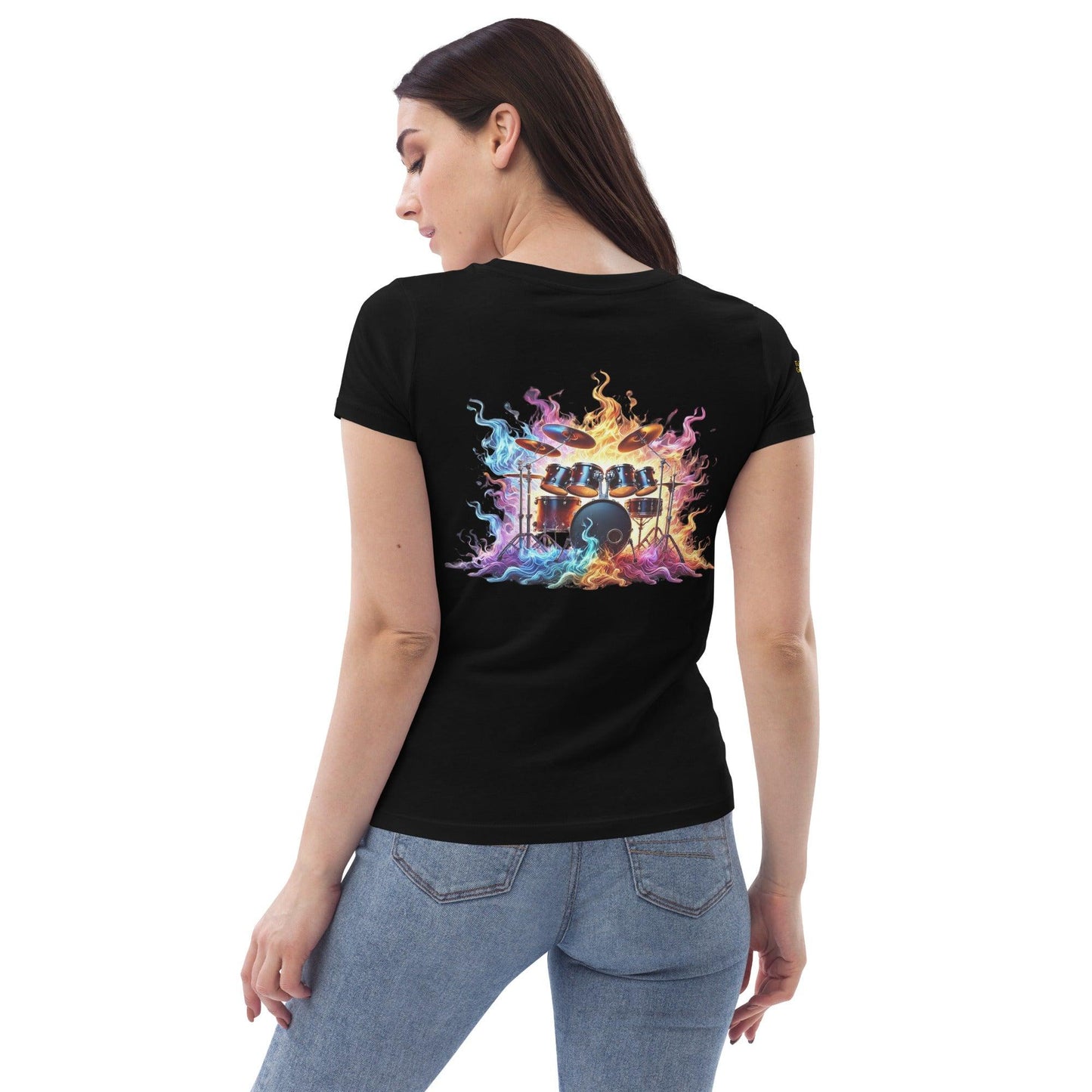 #1 Drums Embroidered logo - Flame Collection - Women's fitted eco tee