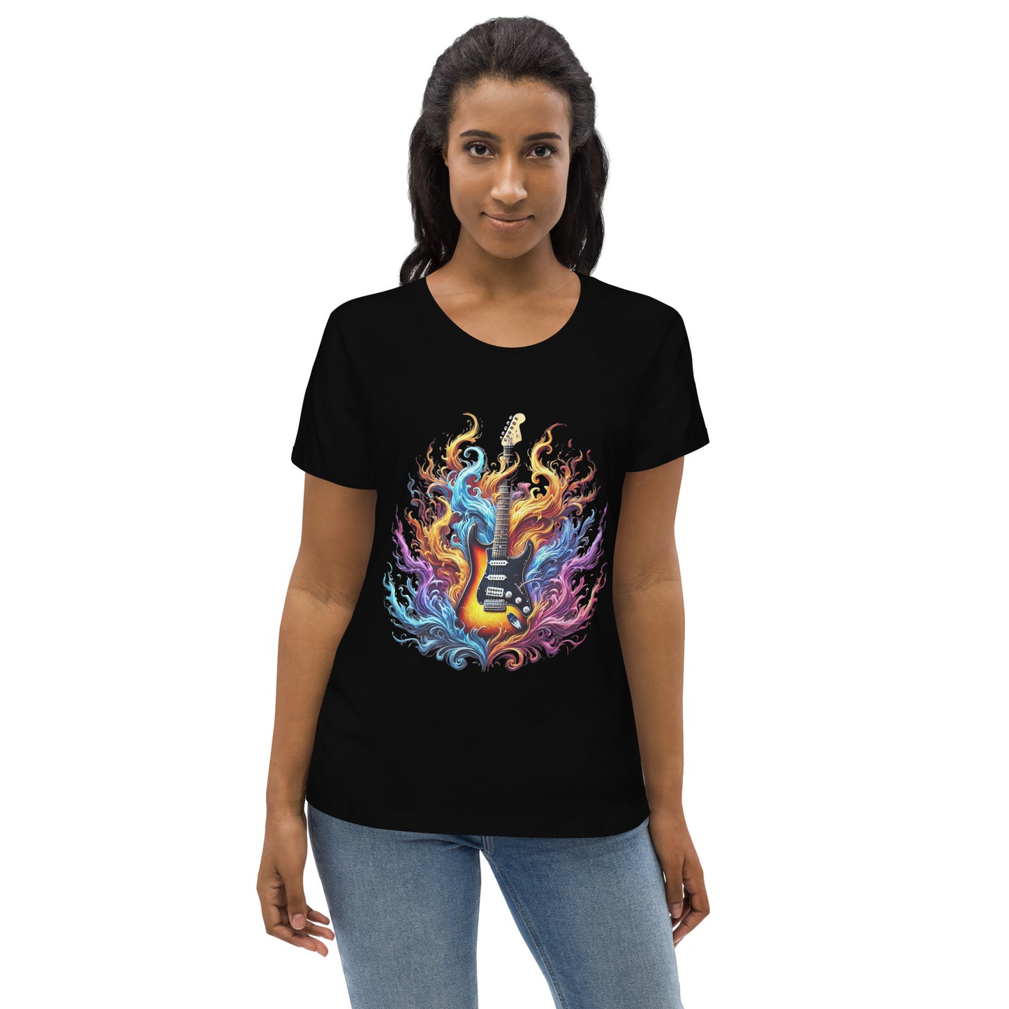 #2 Guitar - Flame Collection - Women's fitted eco tee