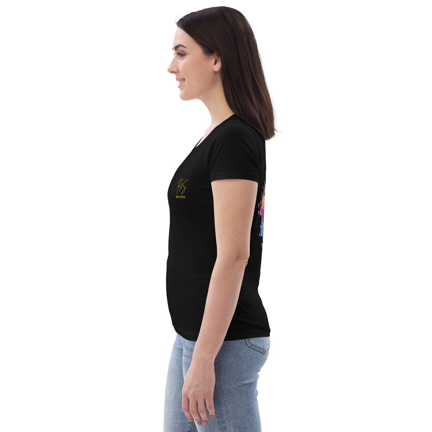 #4 Mic Embroidered logo - Flame Collection - Women's fitted eco tee