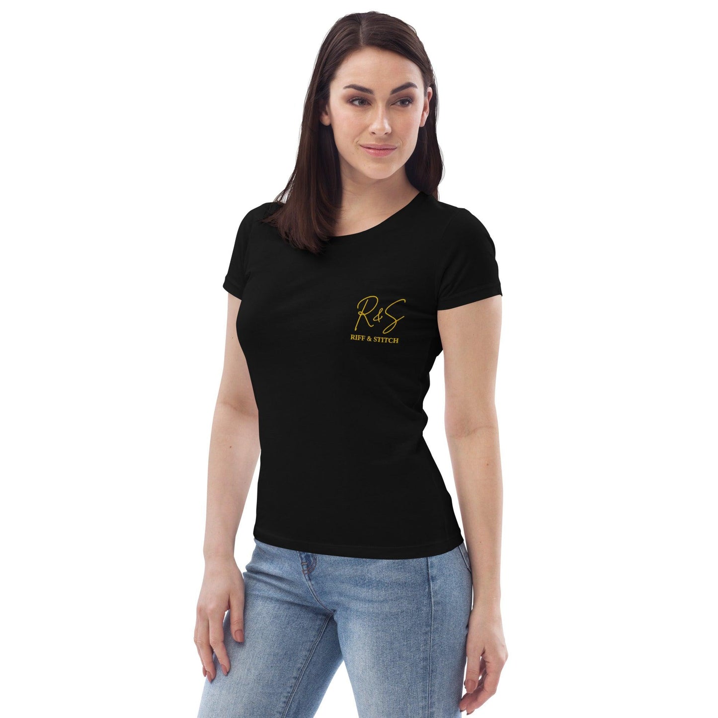 #5 Demon Embroidered logo - Headphone Collection - Women's fitted eco tee