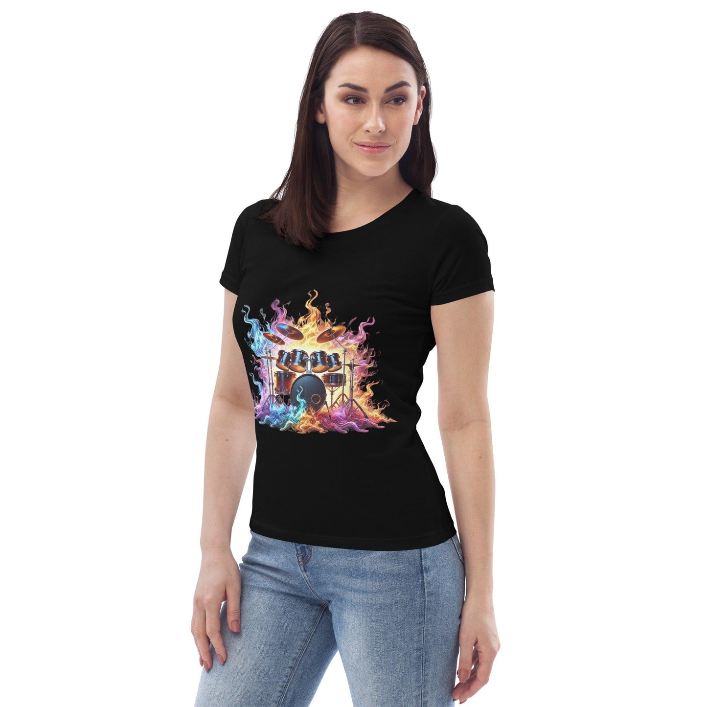 #1 Drums - Flame Collection - Women's fitted eco tee
