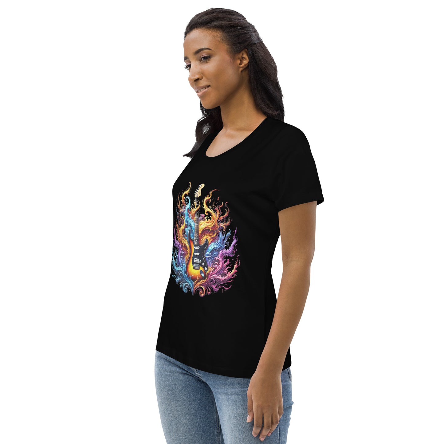#2 Guitar - Flame Collection - Women's fitted eco tee