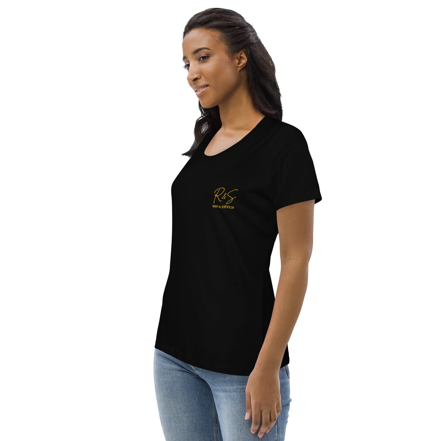 #2 Guitar Embroidered logo - Flame Collection - Women's fitted eco tee