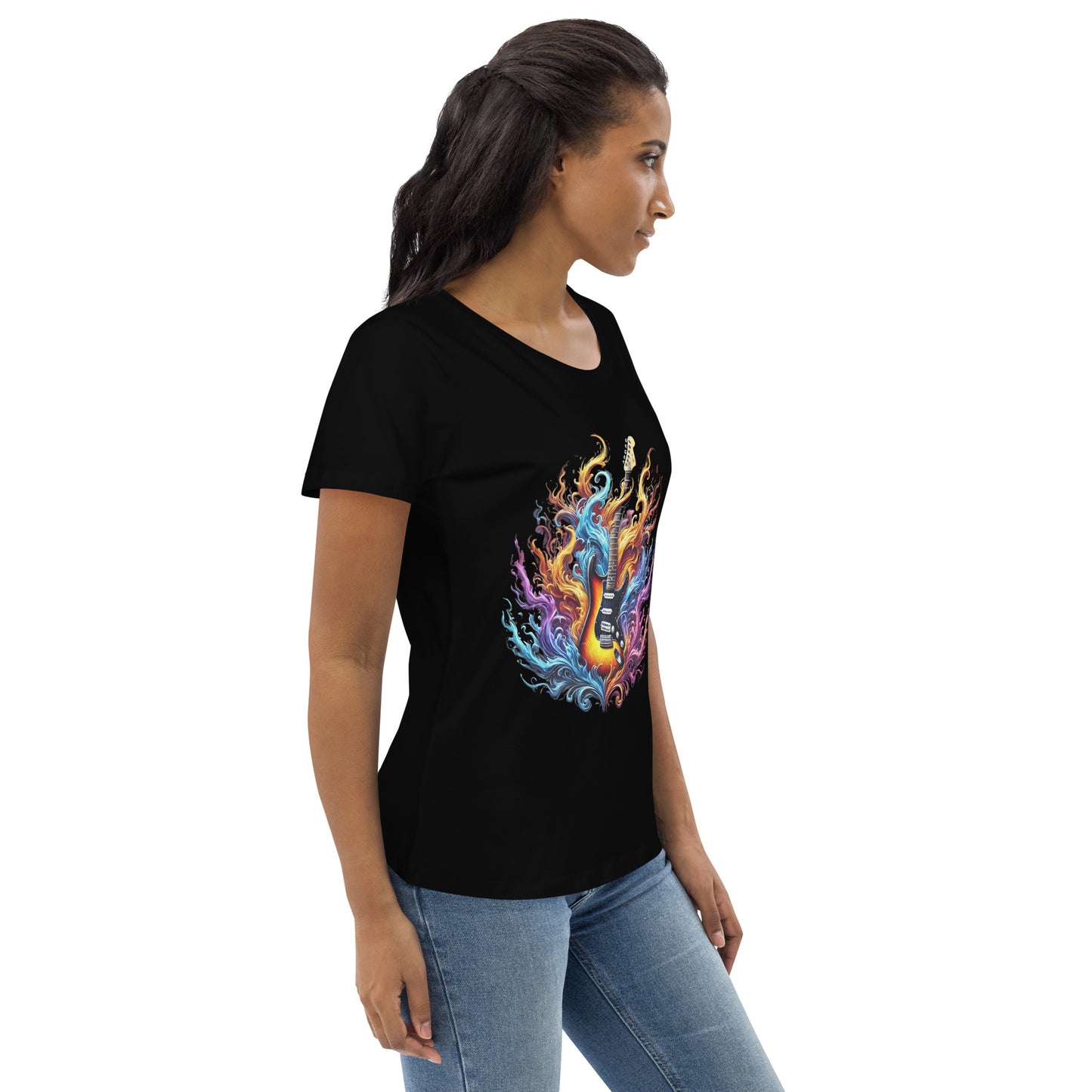 #2 Guitar - Flame Collection - Women's fitted eco tee