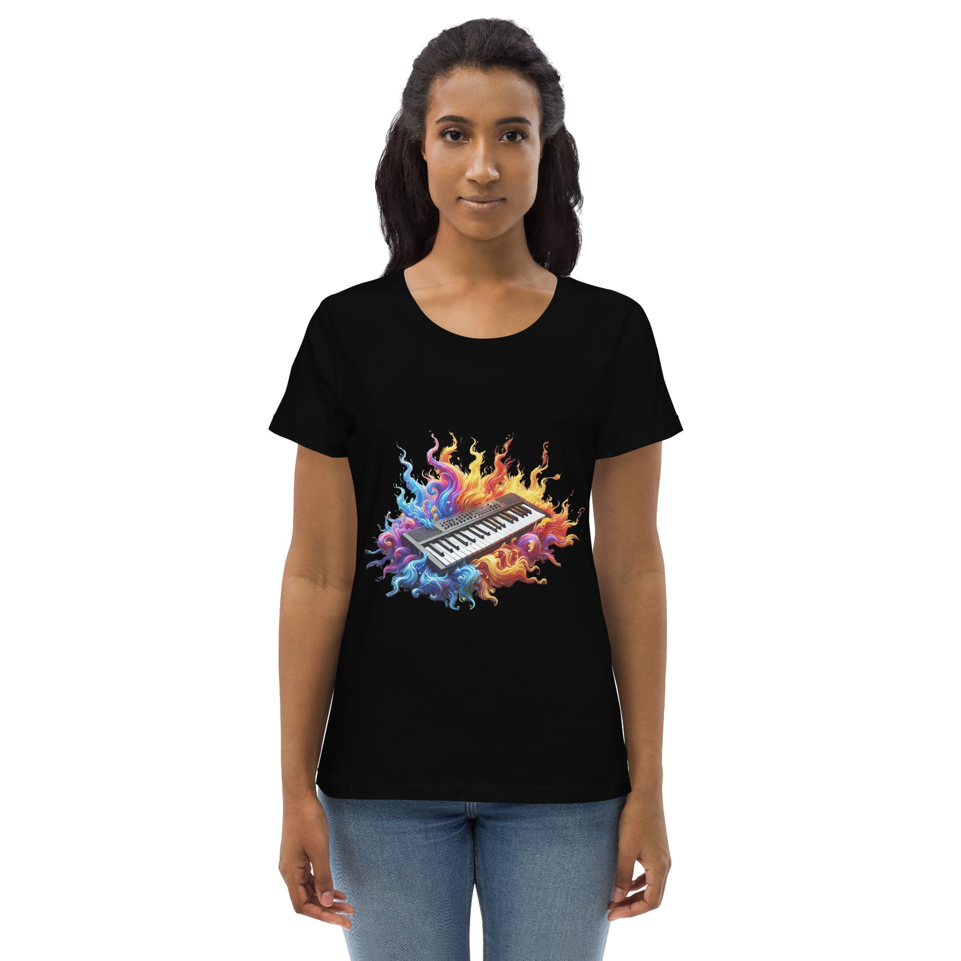womens fitted t-shirt keyboard